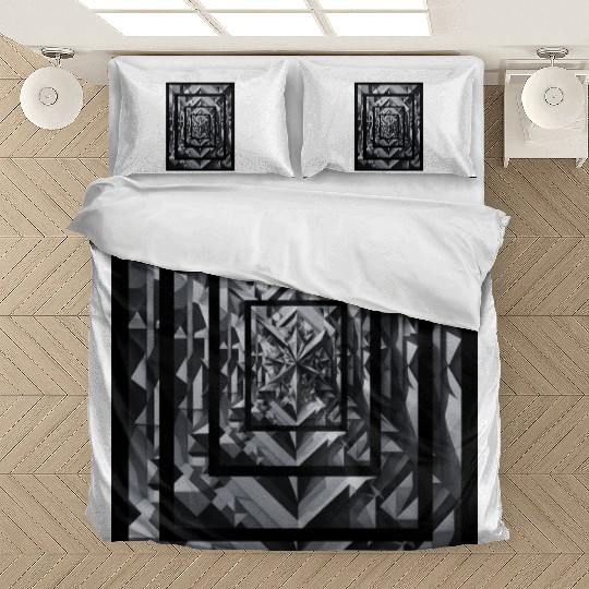 Black and gray rectangle with deep effect. Bedding Sets