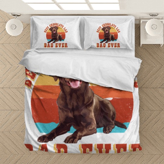 Brown Labrador BEST CHOCOLATE LAB DAD EVER Men Bedding Sets