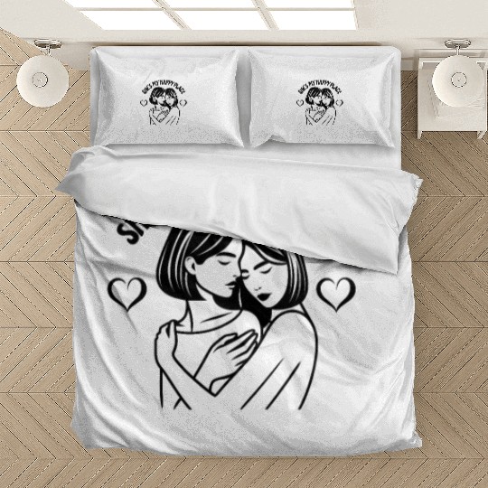 Happy Place Lesbian Couple Bedding Sets