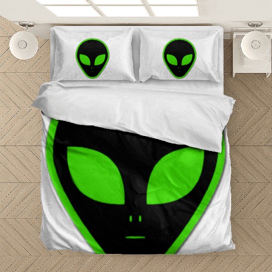 Alien, green color, dark things design Bedding Sets