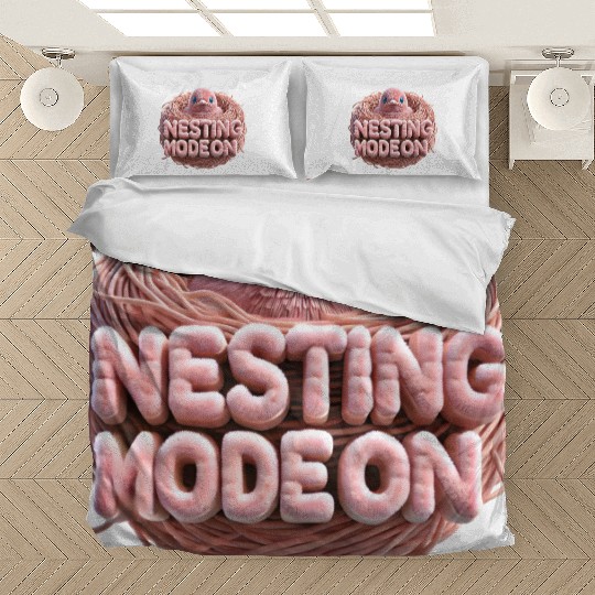 Nesting Mode On, Bird in Nest Baby Announcement Bedding Sets