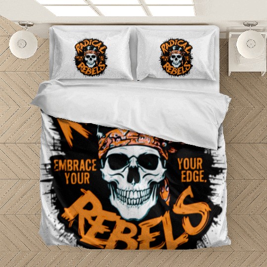 Skull Radical Rebels Embrace Your Edge Bedding Sets