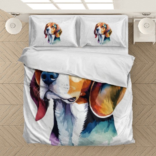 Beagle Watercolor Bedding Sets