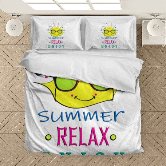 Summer: Relax: Enjoy - Sun Face Funny Bedding Sets