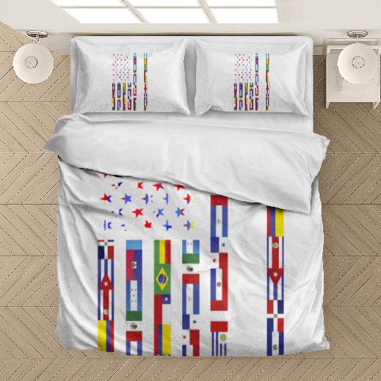 Hispanic Heritage month USA Flag all Countries Bedding Sets