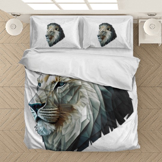 Polygon Animal Print White Bedding Sets