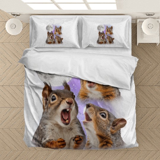 Funny Squirrel Moon Space! Nerd, Geed, Science Bedding Sets