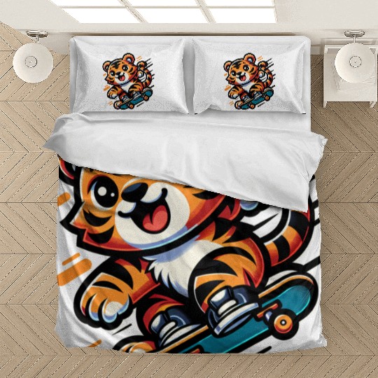 Cute Skater Tiger Bedding Sets
