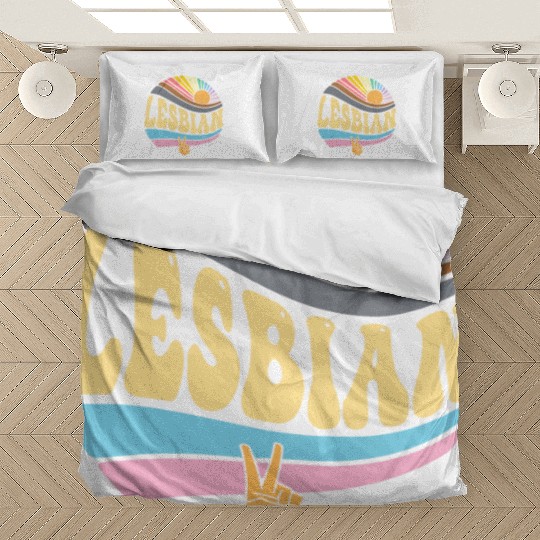 Vintage Lesbian Pride Month - Groovy LGBT Gay Bedding Sets