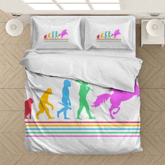 Retro Equestrian Riding Horse Racing Evolution Bedding Sets