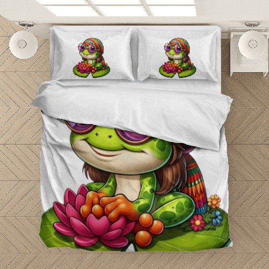 Cute Frog Gift The Flower Bedding Sets