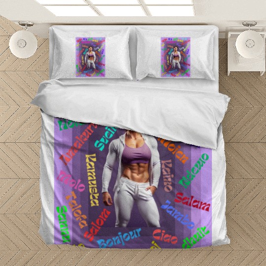 Multi language gym design Bedding Sets