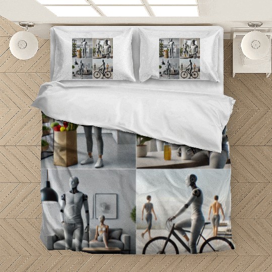 Robot Busy Being Human Bedding Sets