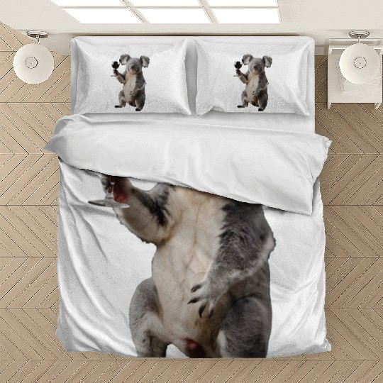 Koala Drinking Wine Realistic Bedding Sets
