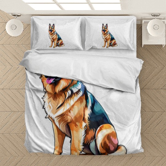 German Shepherd Watercolor Bedding Sets