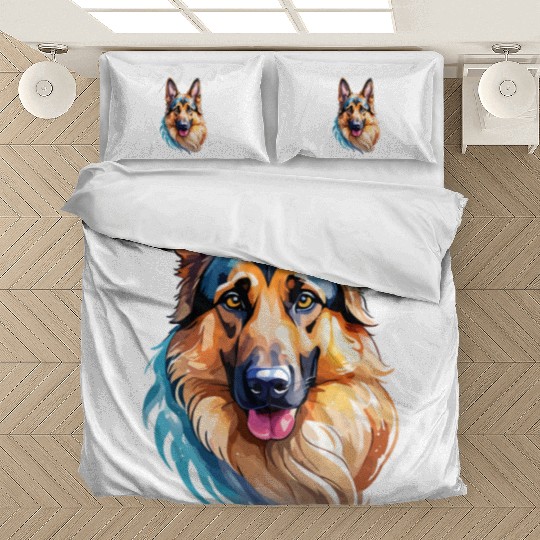 German Shepherd Watercolor Bedding Sets