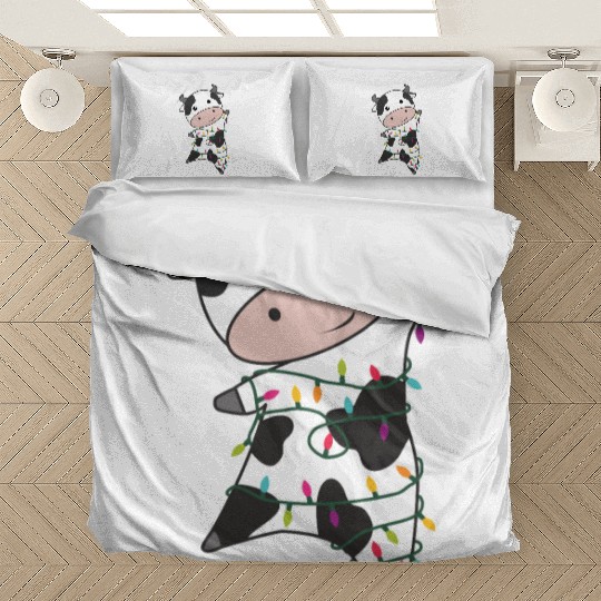 Cow Cheerful Christmas Winter Animals Cows Bedding Sets