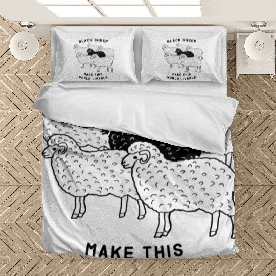Black sheep make this world livable Bedding Sets