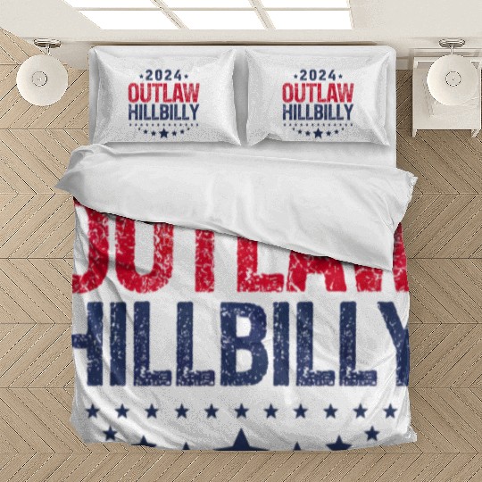Trump Vance 2024 Outlaw Hillbilly US Flag Bedding Sets