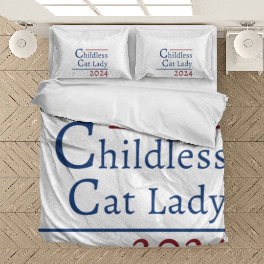 "Childless Cat Lady" Kamala Harris 2024 Bedding Sets