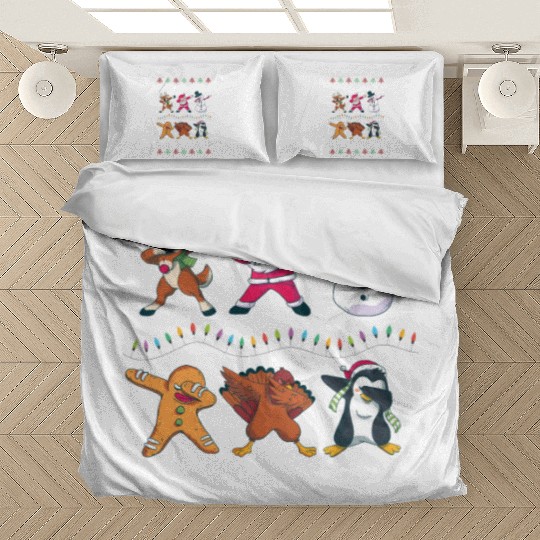 Dabbing Santa Elf Friends Christmas Dancing Xmas Bedding Sets