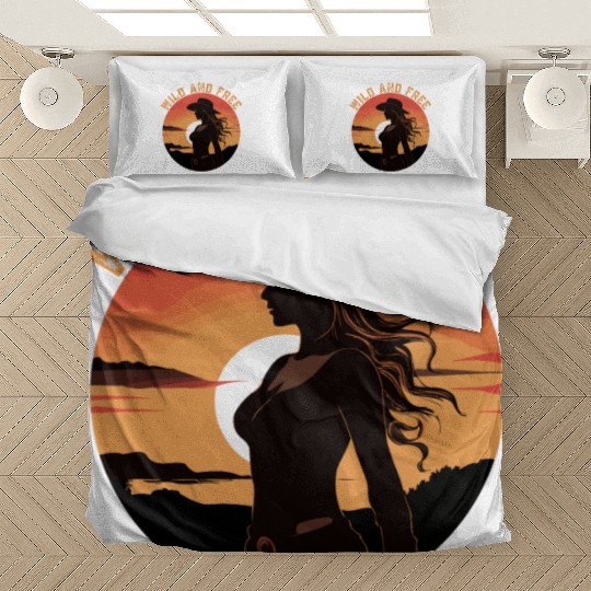 Wild and Free Cowgirl Retro Sunset Bedding Sets