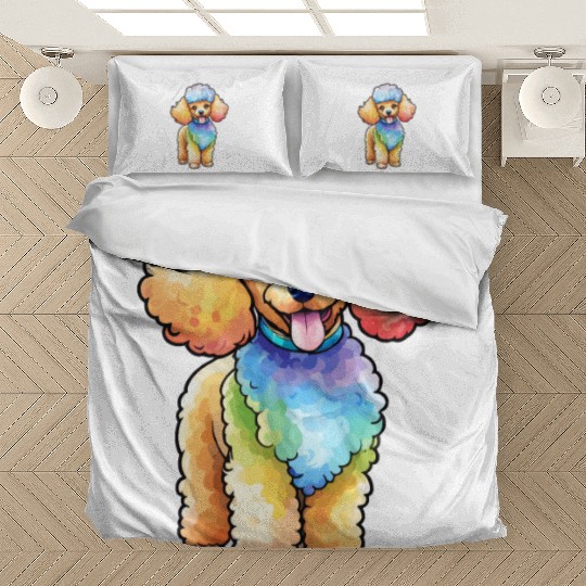 Poodle Watercolor Bedding Sets