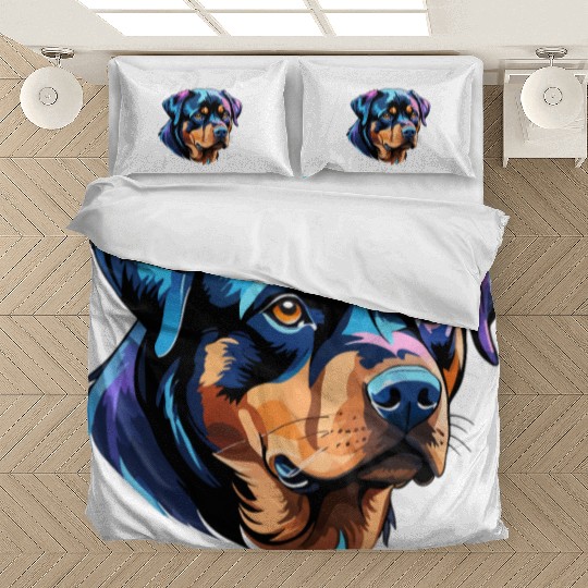 Rottweiler Watercolor Bedding Sets