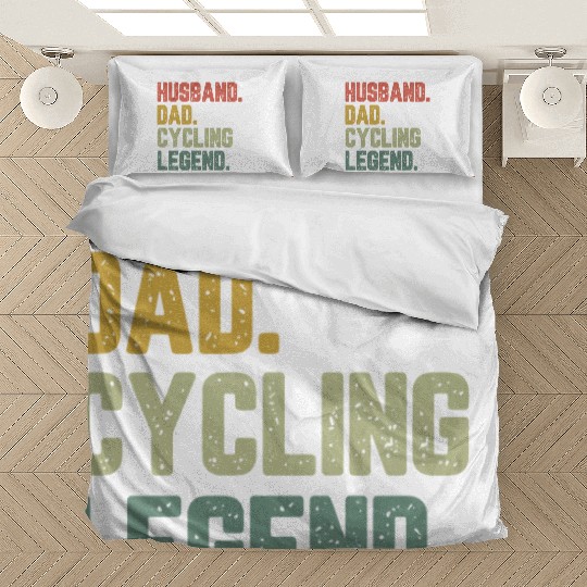 Husband Dad Cycling Legend Funny Father Bedding Sets