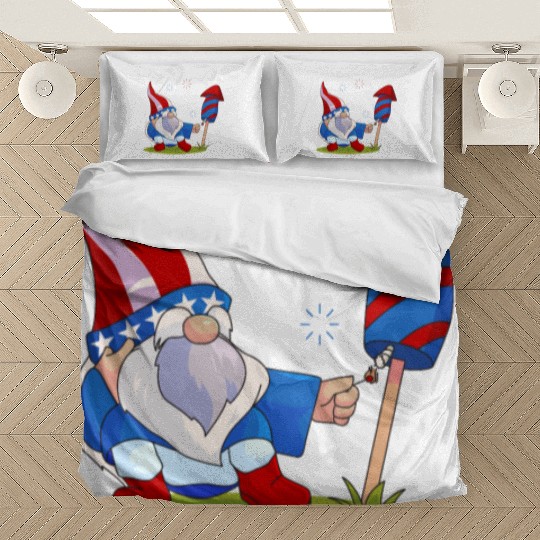 Adorable Gnome Fireworks America Bedding Sets