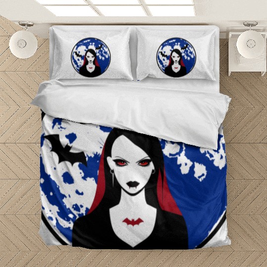 Scary Vampire Lady Halloween Bedding Sets girls women