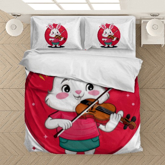 Cute Cat Bedding Sets Playing the Violin