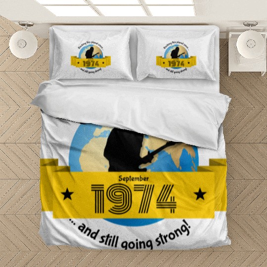 50th birthday Rocking this planet since 09/1974 Bedding Sets