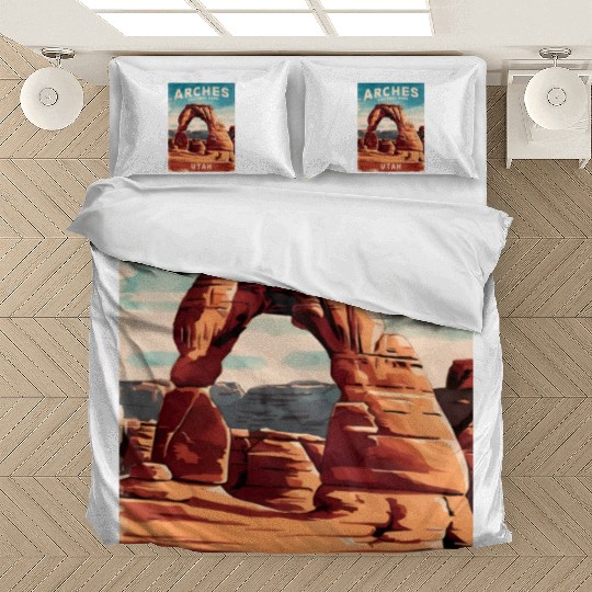 Vintage Travel Arches National Park Utah Landscape Bedding Sets