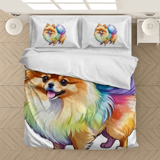 Pomeranian Watercolor Bedding Sets