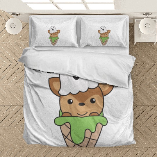 Deer Halloween Ghost I Scream Ice Cream Pun Bedding Sets
