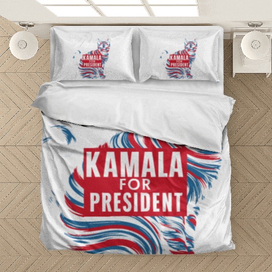 Kamala for President Patriotic Cat Design Bedding Sets