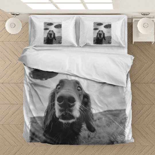 Irish Setter Dog UFO Alien Extraterrestrial Selfie Bedding Sets