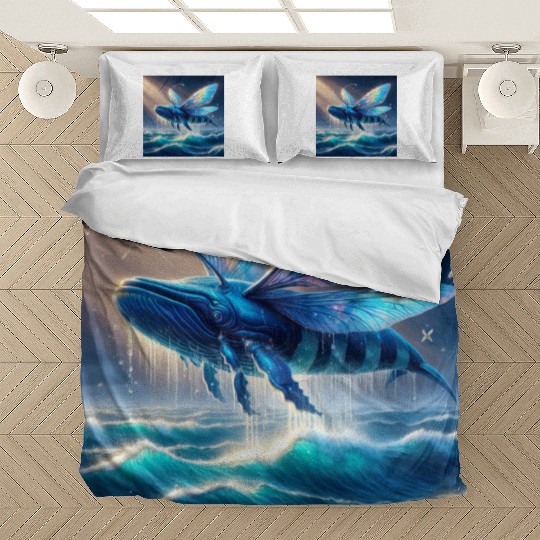 The blue whale-hornet Bedding Sets