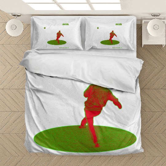 Black Light Green Knuckleball 18 Bedding Sets