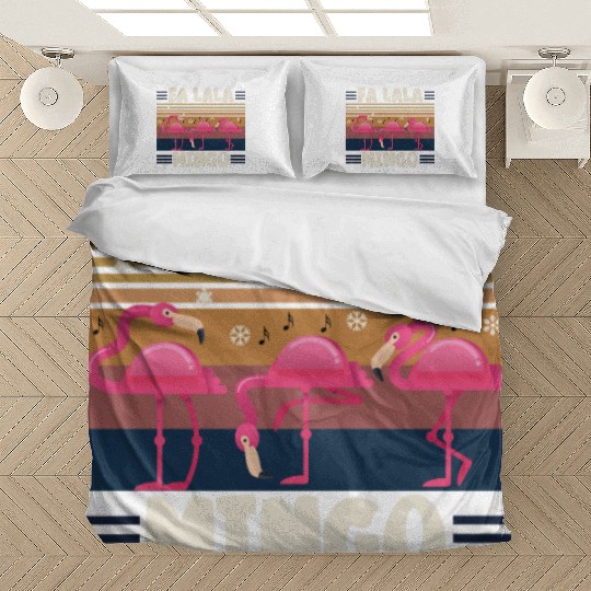 Candy Cane Flamingoes Fa La La MINGO Flamingo Bedding Sets