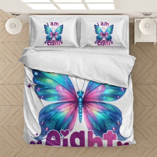 8th Birthday Butterfly 8 Years Eight Finally 8 Bir Bedding Sets