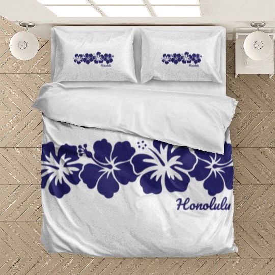 Honolulu Hawaii Hibiscus Flower Vacation Souvenir Bedding Sets