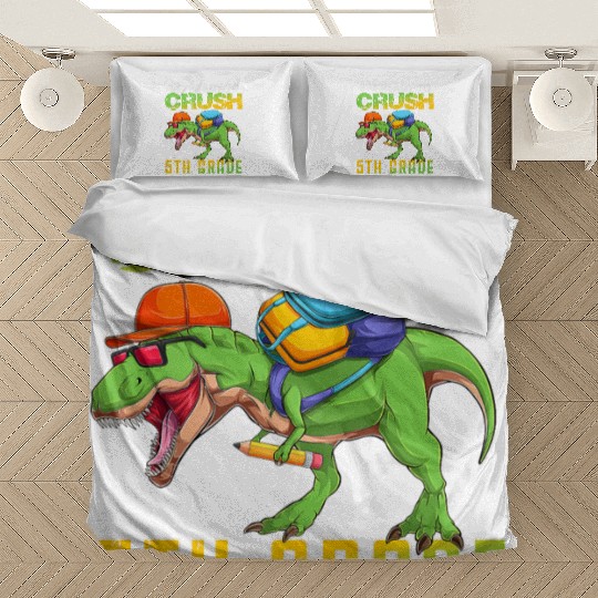 Ready To Crush 5th Grade T Rex Dinosaur Back To Sc Bedding Sets