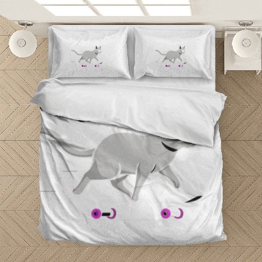 Cat Wearing Sunglasses Riding Skateboard Bedding Sets