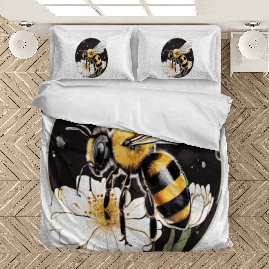 Bumble Bee on a Flower in a Bubble Bedding Sets
