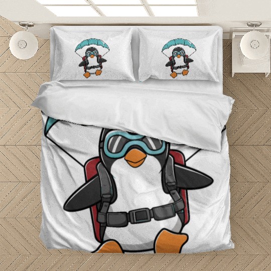 Parachuting Penguin With Goggles Bedding Sets