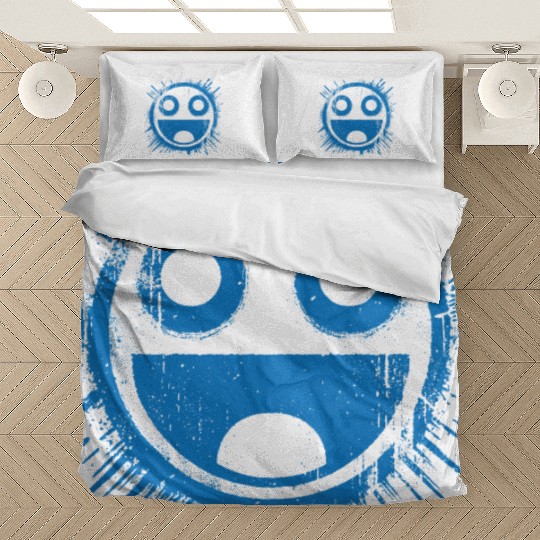 Blue Joyful Face Bedding Sets