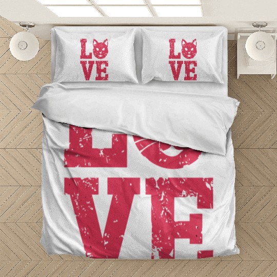 Love funny cat face Bedding Sets