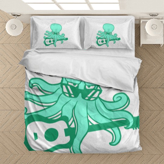 Cool Octopus Kraken Squid Plays Guitar Guitarist Bedding Sets